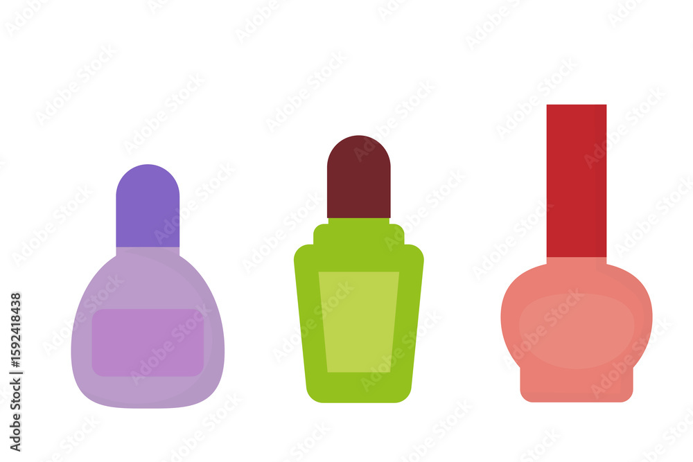 Fototapeta premium nail polish vector in various shapes and colors