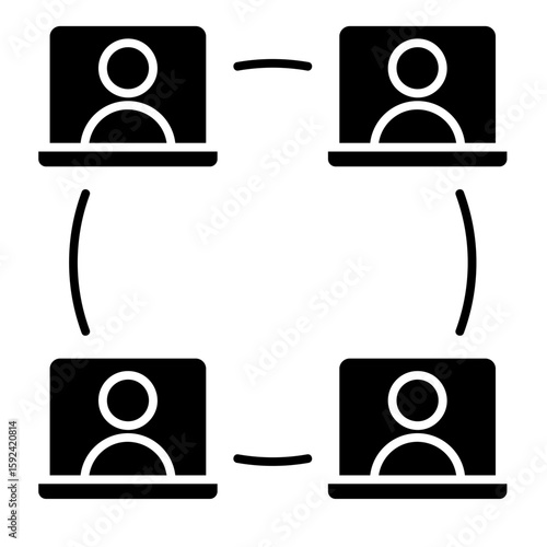 Virtual Collaboration  Icon Element For Design