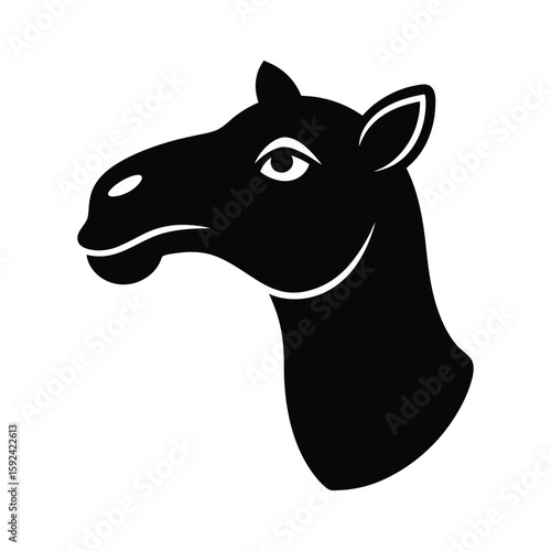Silhouette vector of a camel head with humps and muzzle features for desert animal theme Vector illustration