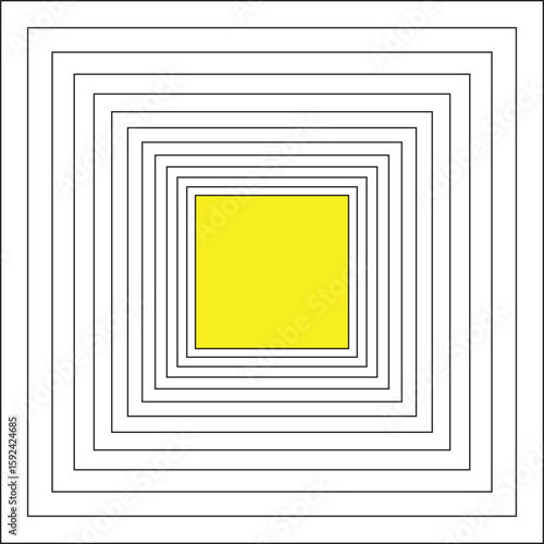 yellow square frame on white background