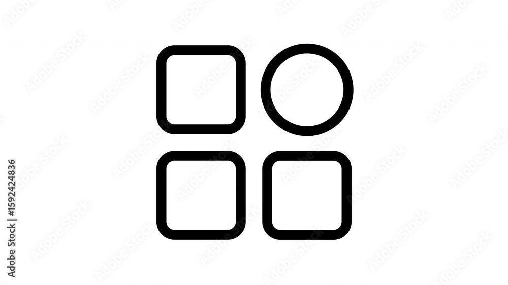 Minimal apps menu animation with opposing motion, enhancing user interaction feel in dashboards, launchers, or design systems. Minimal apps menu animation with opposing motion, enhancing user interaction feel in dashboards, launchers, or design systems.