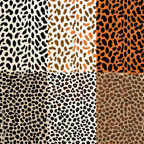 animal print seamless pattern, leopard print, cheetah print, zebra stripes, tiger fur texture, jaguar spots, abstract animal skin background, wildlife textile design, repeating nature textures