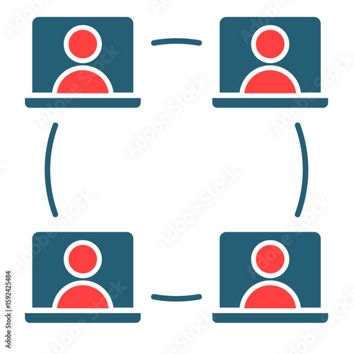Virtual Collaboration  Icon Element For Design
