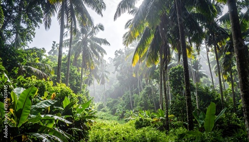 Lush tropical forest path