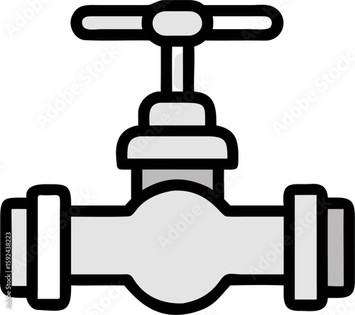 gate valve vector icon on white or transparent background. plumbing tools. Editable and Printable sticker.