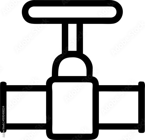 gate valve pictogram vector icon on white or transparent background. plumbing tools. Editable and Printable sticker.