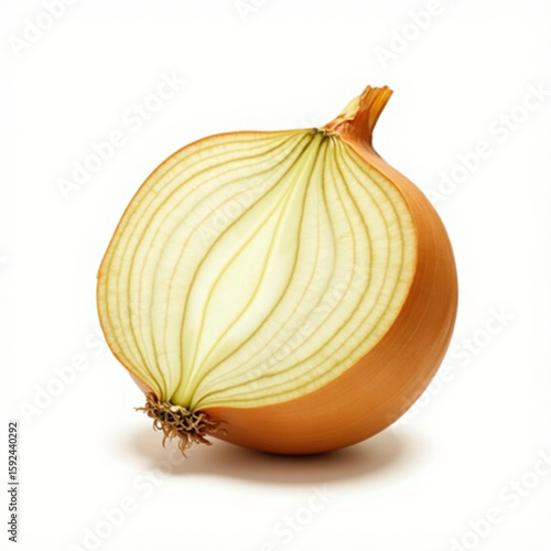 Wallpaper Mural Half of a yellow onion showing layers and roots isolated on white background Torontodigital.ca