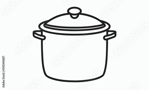 Cooking pot silhouette, kitchenware vector icon, cookware black illustration, vector pot icon silhouette illustration