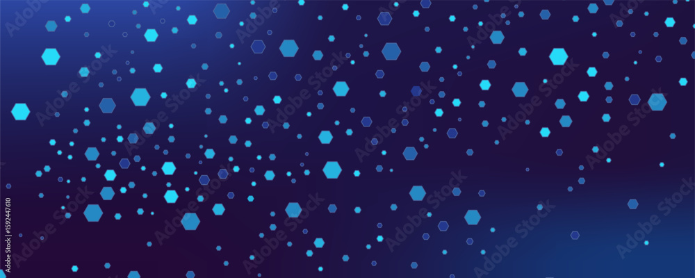 Fototapeta premium Abstract Digital Blue Hexagons Business or Science Background. Medical Research or Tech Innovation Online Webinar Presentation Event. Conference or Forum Vector Illustration Backdrop. eps10