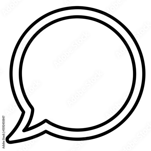 Simple chat bubble icon designed with a single continuous line