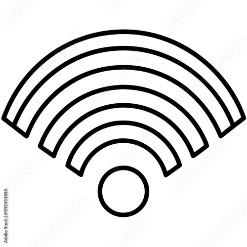 Clean line art graphic representing wi fi signal strength with multiple bars