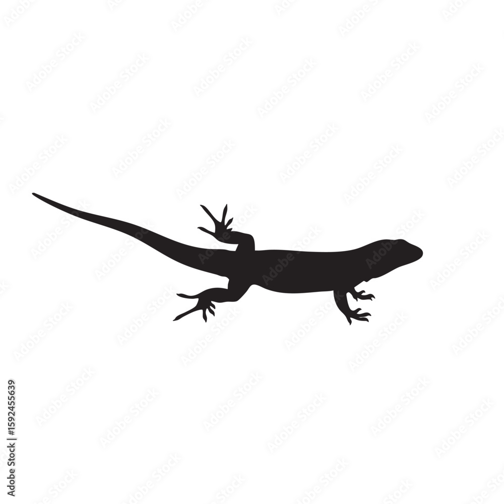 Naklejka premium Lizard Silhouette Vector Icon Isolated on White Background