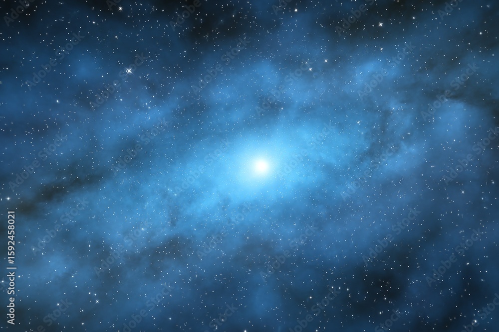 Fototapeta premium Stunning blue nebula with countless stars in deep space