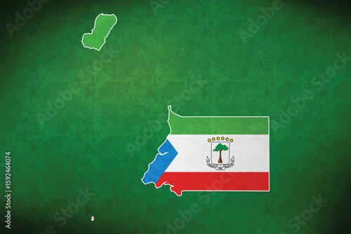  Equatorial Guinea vector map with flag	