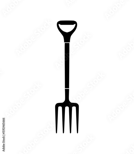 Minimalist black garden fork silhouette