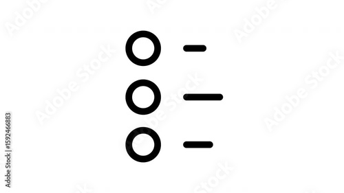 A clean animated survey icon showing user input through progressive checkmarks and aligned lines, perfect for apps and web forms.