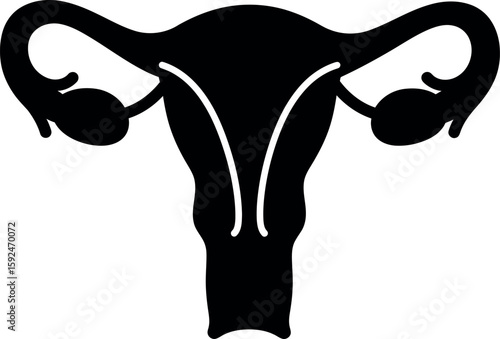 Uterus and ovaries silhouette icon