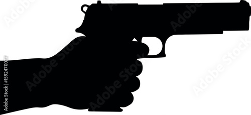 Hand holding pistol silhouette