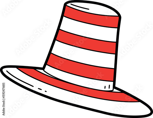 Striped top hat illustration