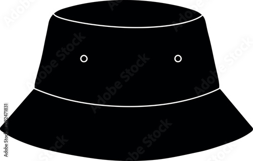 Black bucket hat icon