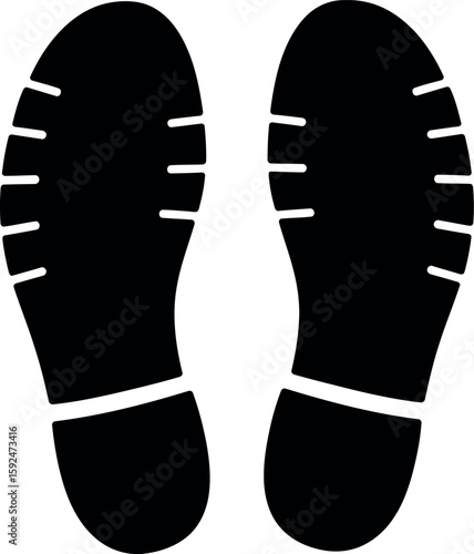 Black footprints silhouette