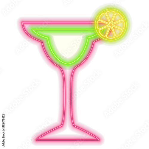 Neon light sign set. drinks icons. various models. cocktails