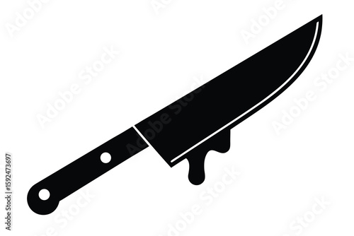 bloody knife vector icon