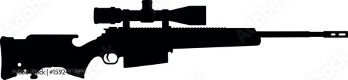 Sniper rifle silhouette with scope