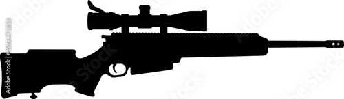 Sniper rifle silhouette with scope