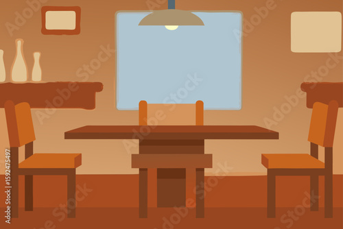 vector illustration of a dining room