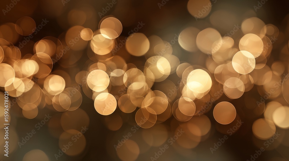 Fototapeta premium Warm gold and brown bokeh background with soft blurred lights