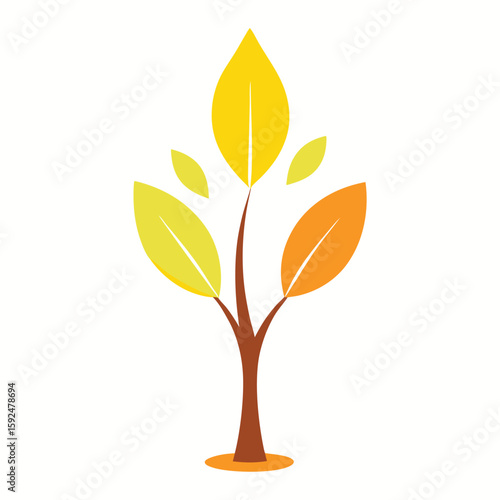 Minimalist tree with a single glowing golden leaf, representing prosperity and value.