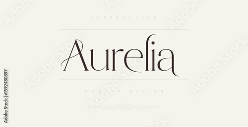 Aurelia Minimal luxury font alphabet logo. typography beauty fashion elegant minimalist serif italic fonts decorative vintage retro logos. Vector illustration. 

