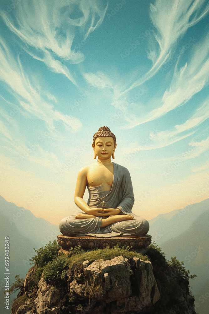 Fototapeta premium buddha statue in the lotus position
