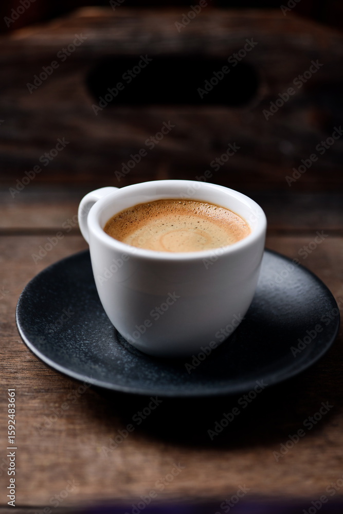 Cup of coffee on wooden background. Soft focus. Copy space Cup of coffee on wooden background. Soft focus. Copy space