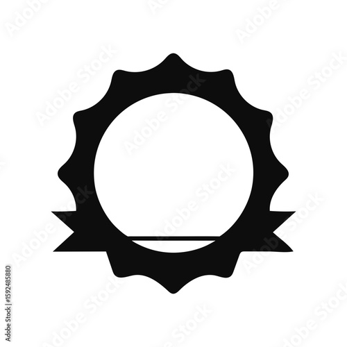 Professional badge with certificate silhouette for honor or credential with transparent background  