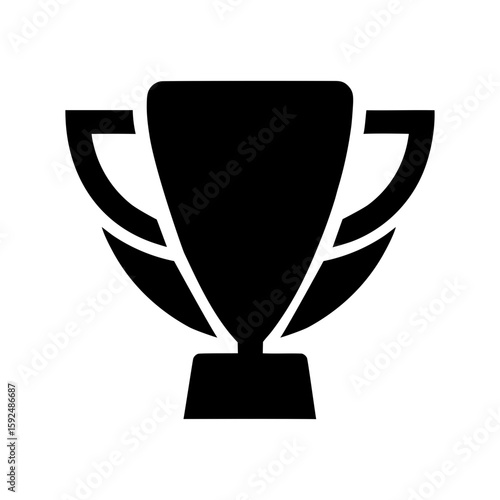 Champion trophy logo in vector style for winning or sports award design with transparent background  