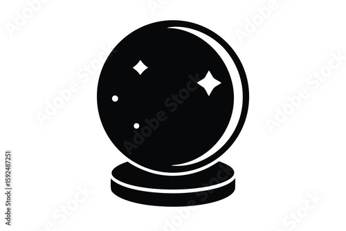 crystal ball vector icon