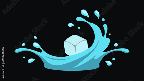 Coffee cup splash vector icon