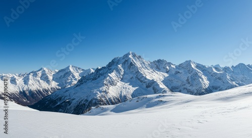Wallpaper Mural Majestic snow-covered mountains under a clear blue sky Torontodigital.ca