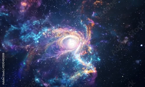 Galaxy with Swirling Nebulas
