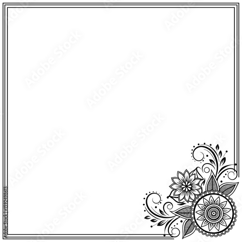 vintage frame with floral ornament