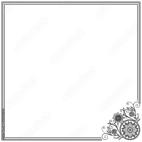 frame with floral pattern