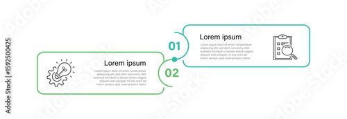 2 line connection timeline information graphic. 2 step infographic, workflow, presentation 