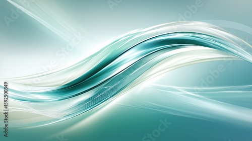 Abstract flowing lines in shades of blue and teal, creating a sense of fluidity and elegance