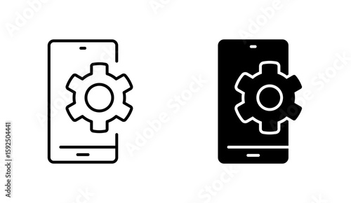 Phone and cog icon