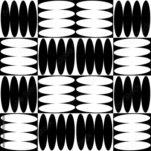 Black And White Ovals Repeat