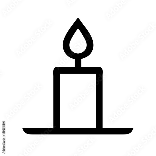 Burning candle outline icon vector illustration