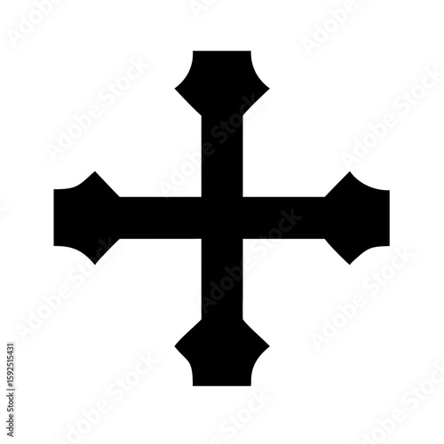 Tribal gothic cross icon vector illustration