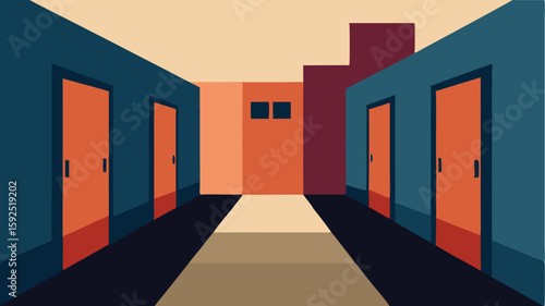 corridor in a modern building landscape